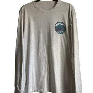 Izod Gray Long Sleeve Tee with Mountain Graphic